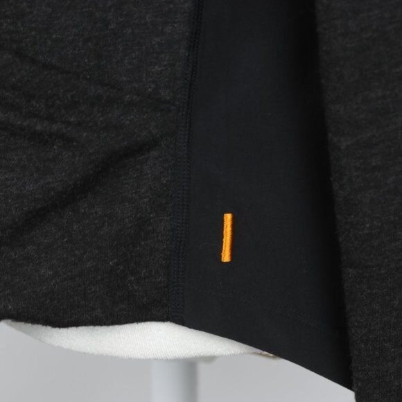 Lucy Activewear Women's Medium Black Wool Blend Faux Wrap Long Sleeve Blouse - Picture 5 of 6